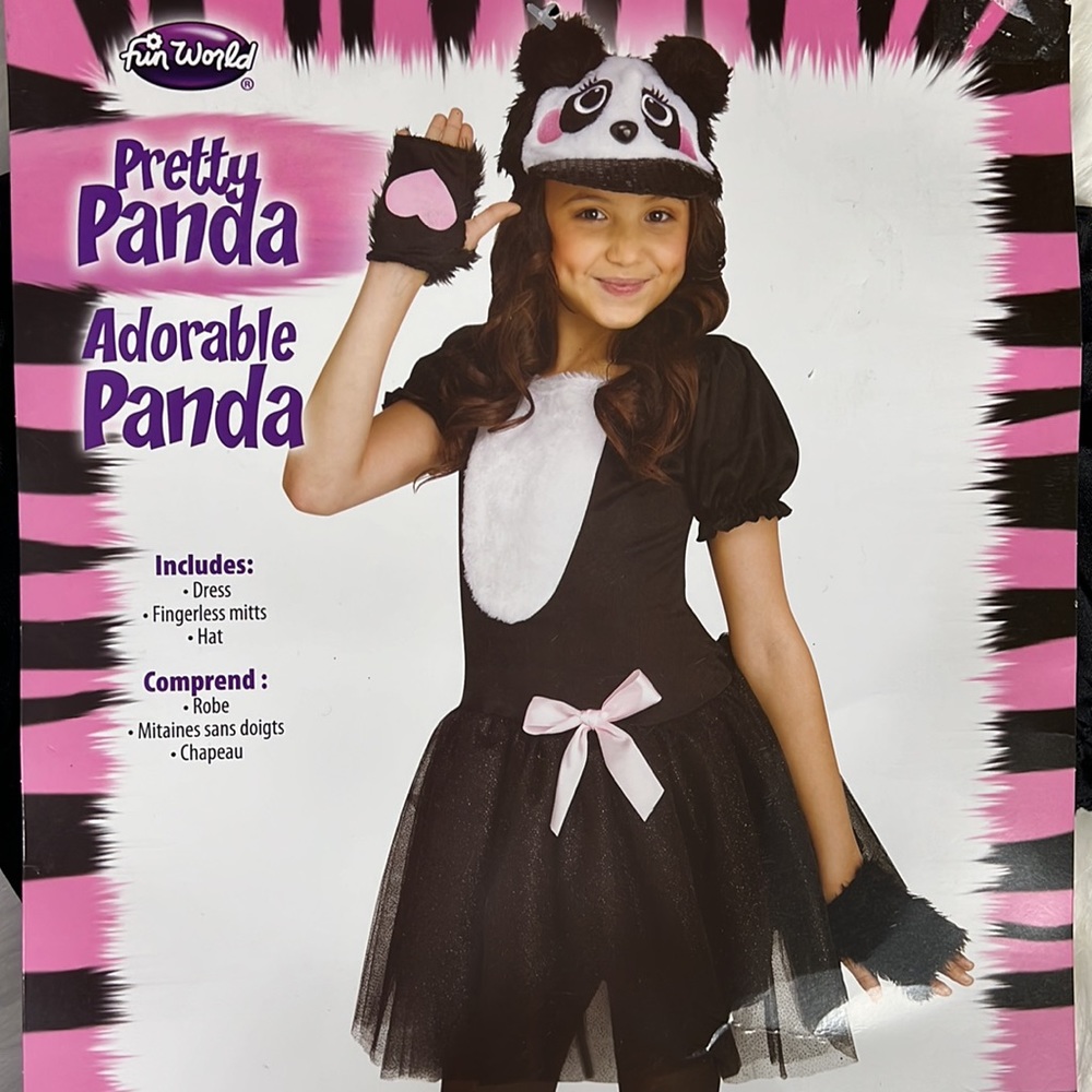 NEW “Pretty Panda” Girls Halloween Costume Size 4-6yr
